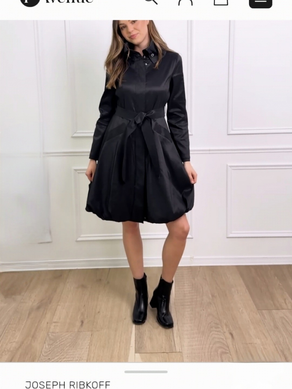 Joseph Ribkoff Black Trench Coat with Self-Tie Belt - Picture 7 of 16